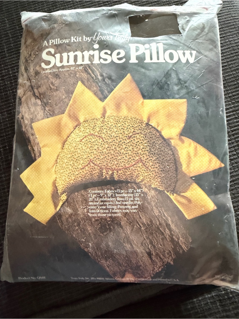 Sunrise Pillow Kit by - Yellow Sunrise Decorative Pillow